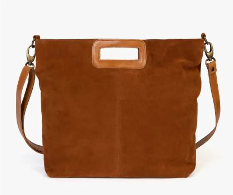 Penelope Chilvers Postbox Suede Tote - Chestnut